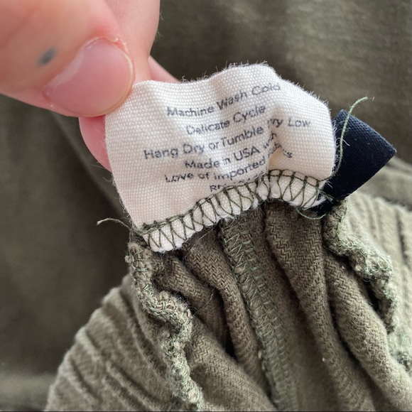 Sotela Ryan Trousers Olive Green Cotton Twill Pull On High Rise Casual Pants 1 - Picture 3 of 6